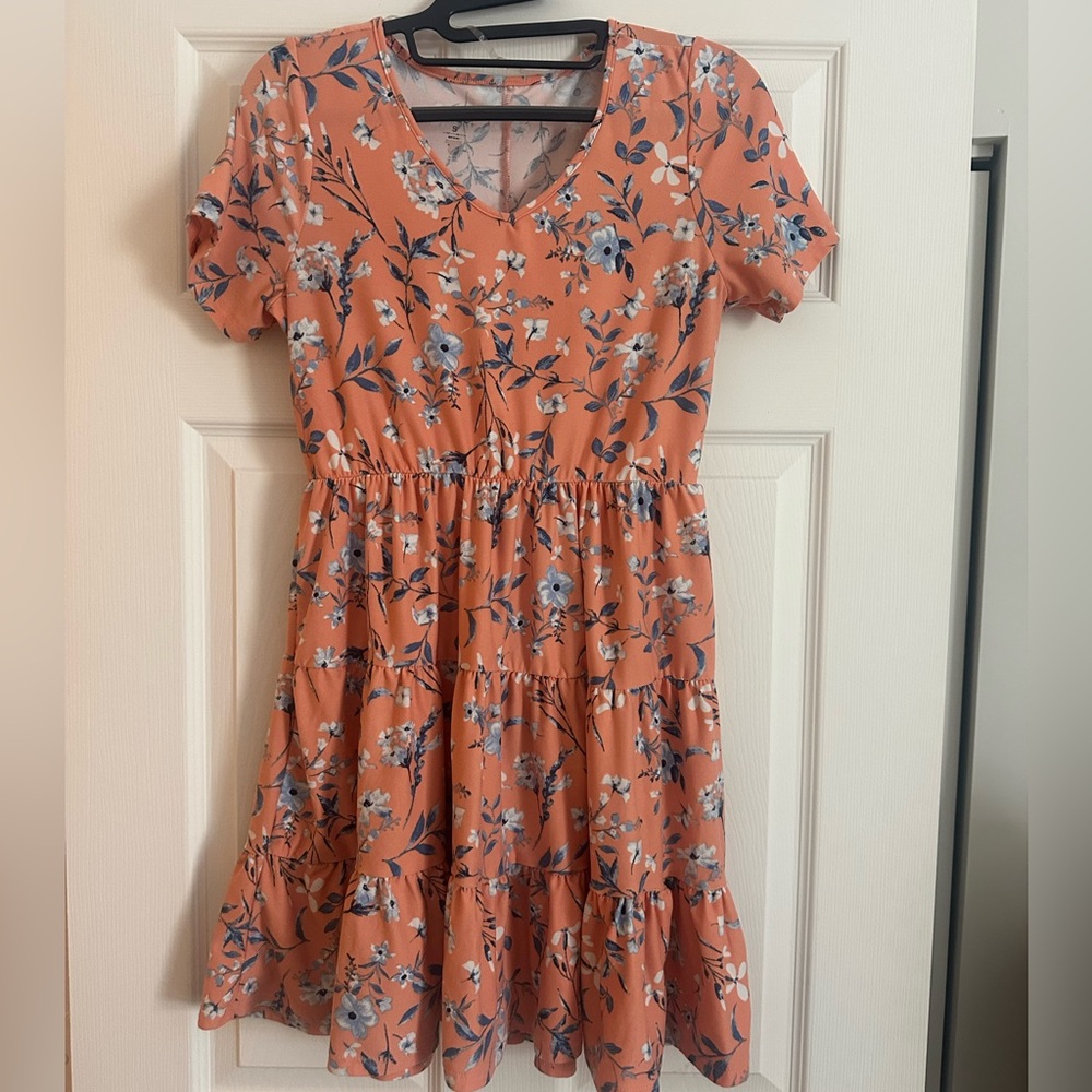 Just Be Floral Coral Mini Dress